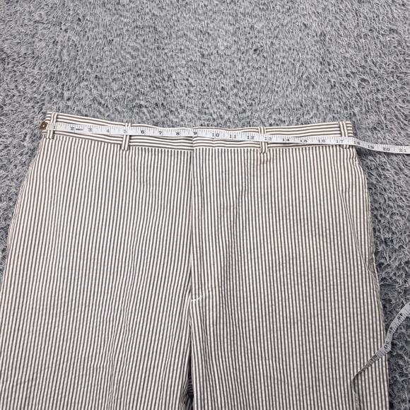 Brooks Brothers Pants Men 36x31 Brown White Chino Career Preppy Straight Striped - Picture 5 of 9